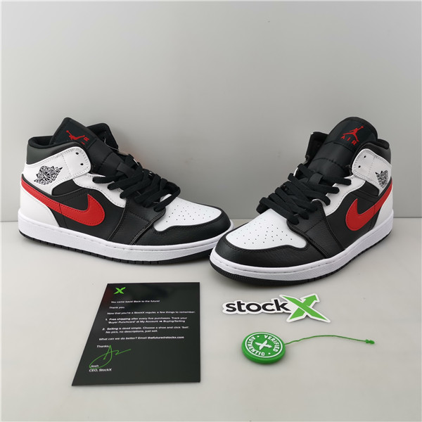 Air Jordan 1 Mid Black White Red